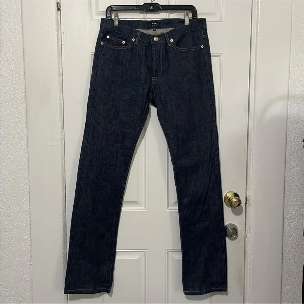 NWOT A.P.C New Cure H Dark‎ Denim Rigid Jeans Size 32X34